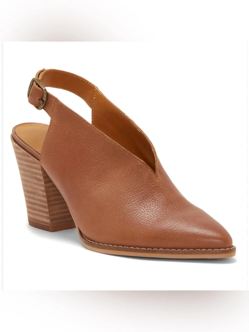 Lucky Brand AROYLI Leather Slingback Pointed Toe Booties Size 10